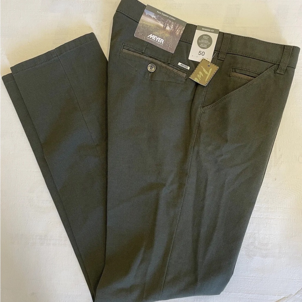 Meyer  Hosen Modern Fit Chicago Pant In Hunter Green Size 50 Us 34 Nwt 275